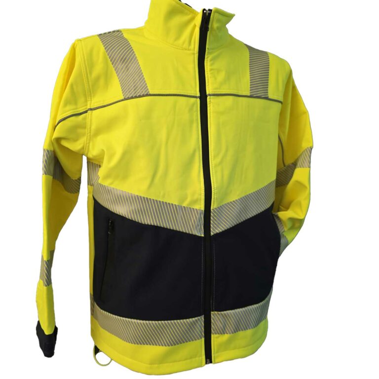 Softshell-Arbeitsjacke Gelb - Reflektierende, wasserabweisende Jacke für optimalen Wetterschutz