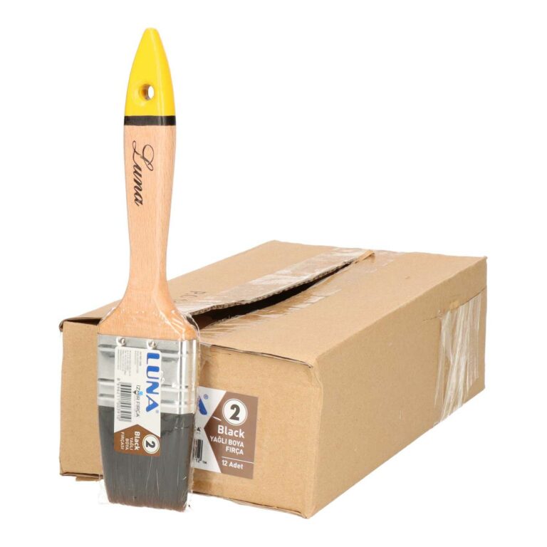 Luna Black Oil Pinsel No.2 - Ideal für Öl- und Acrylfarben, handlicher Griff für Malerarbeiten 12 er Packung