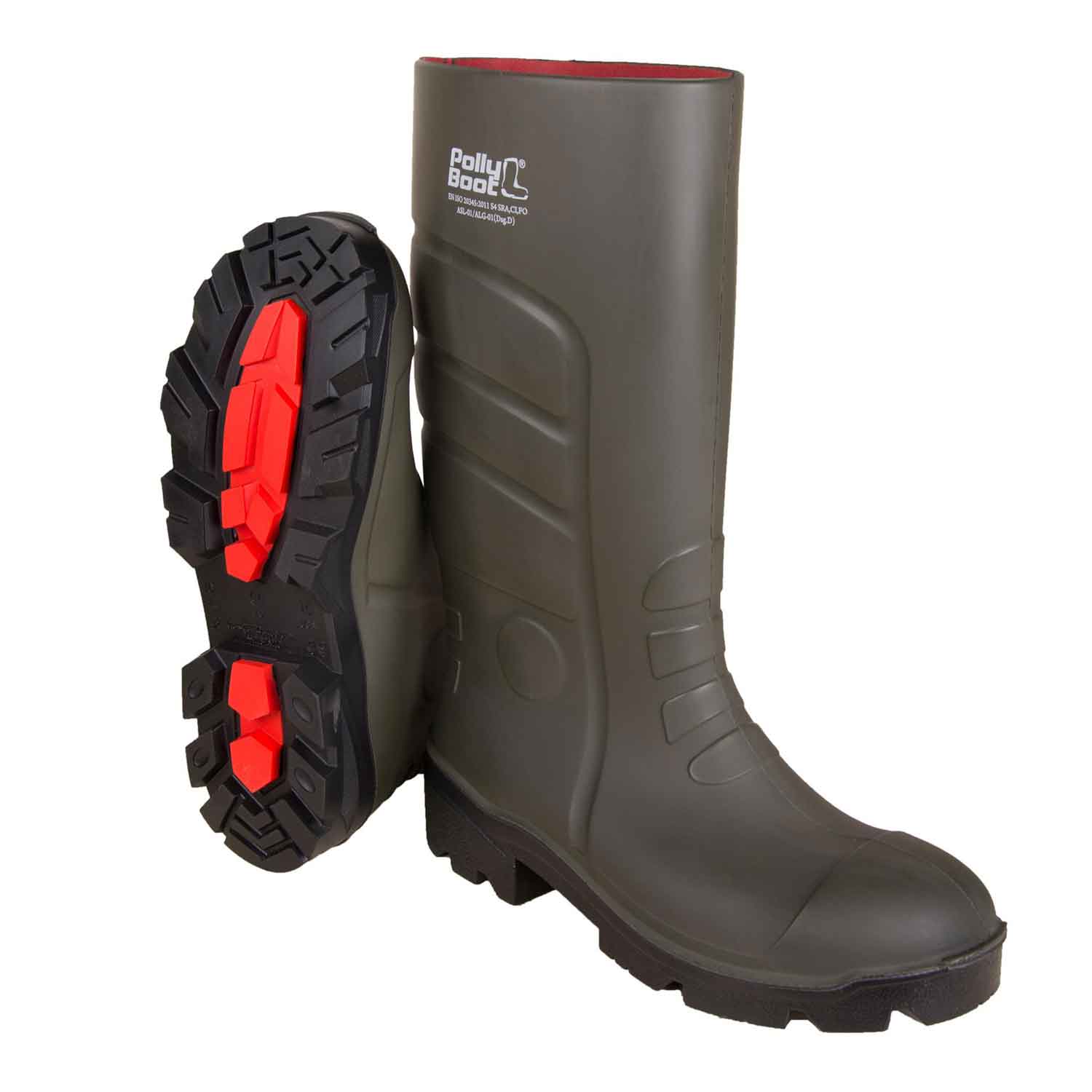 Gummistiefel Vega S4 - Stahlkappe in Khaki-Schwarz für Outdoor- und Arbeitsbereich
