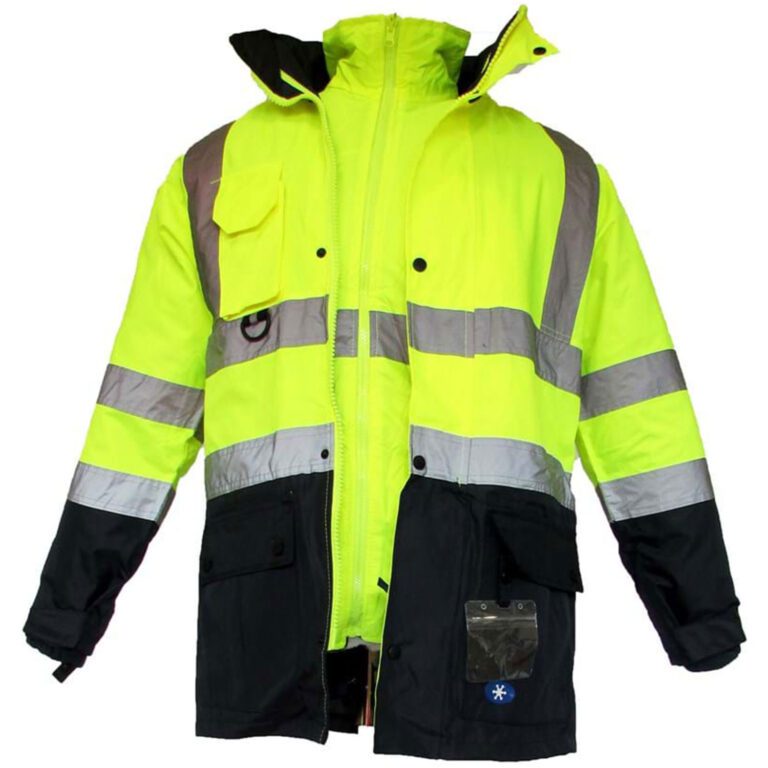 Reflektierender 5-in-1 Parka - Gelb/Marineblau, vielseitig und strapazierfähig