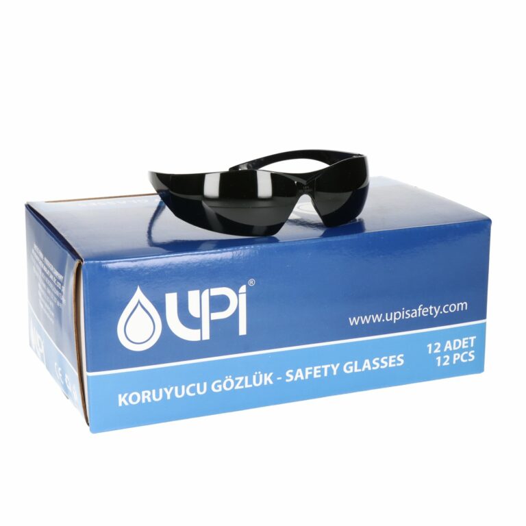 12er Pack - UPI Sicherheitsbrille -Safety Glasses -Schwarz